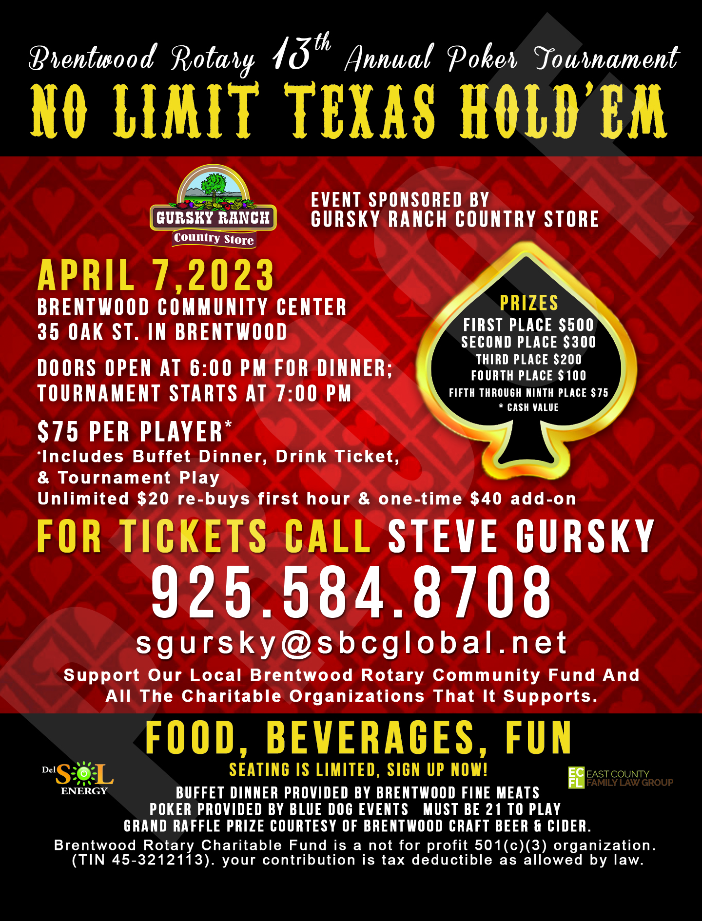 2023 Rotary Poker Tournament Newspaper Ad